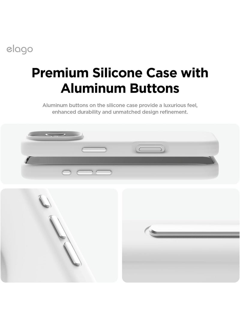 Elago Magnetic Liquid Silicone for iPhone 16 PRO Case Cover Compatible with MagSafe Shockproof - White - Image 3