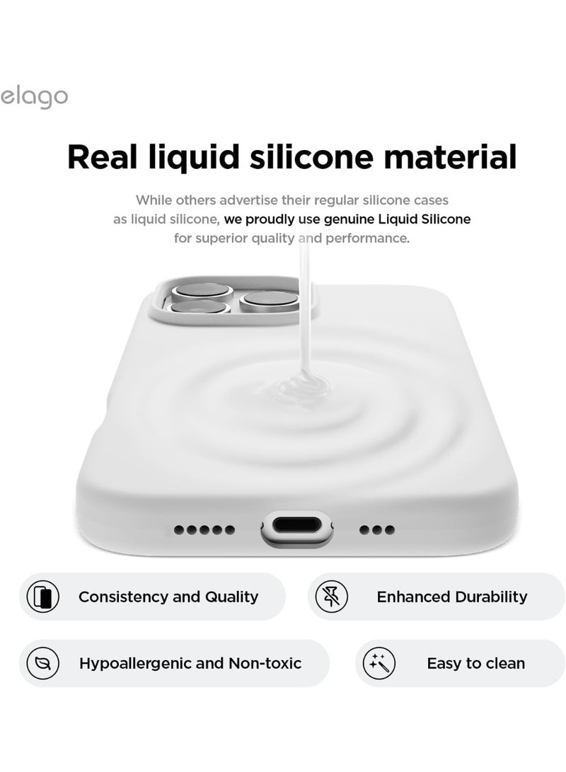 Elago Magnetic Liquid Silicone for iPhone 16 PRO Case Cover Compatible with MagSafe Shockproof - White - Image 5