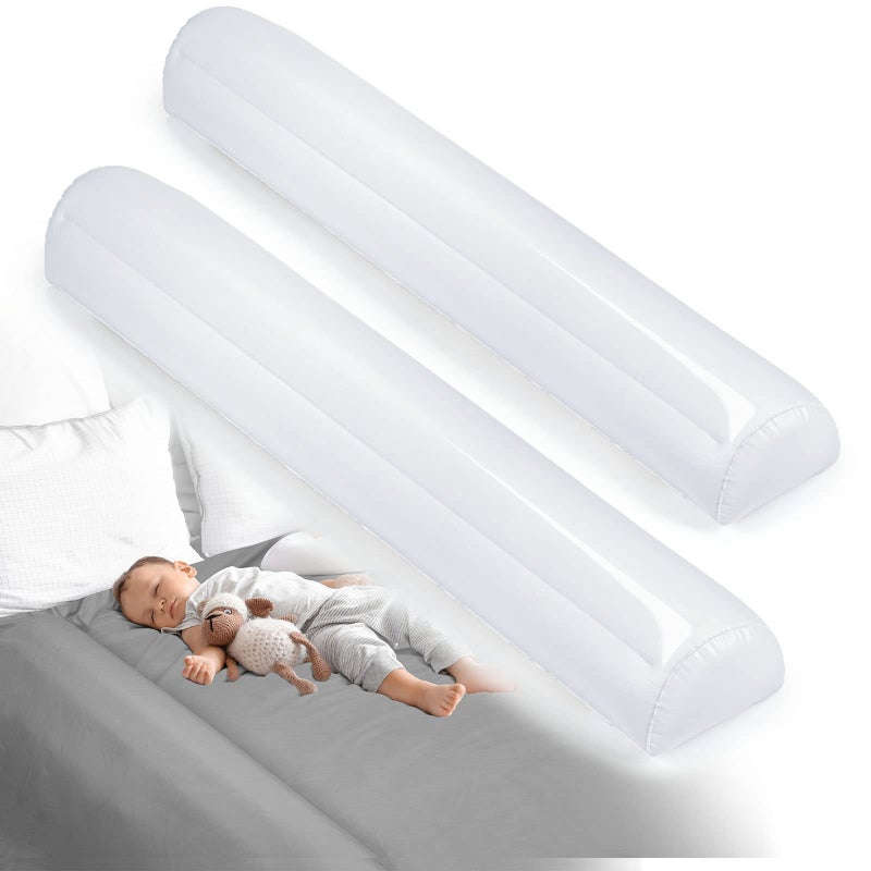 Rewondah [2-Pack] Travel Bed Rails for Toddlers | Inflatable Bed Rails, Blow up Bed Rails for Kids | Toddler Bed Guard Rail for Full, Queen, King Size Beds | Portable Bed Rail for Home, Hotel Travel - Image 1
