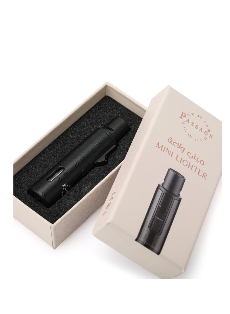 Passage PASSAGE Mini Jet Flame Lighter - Portable Refillable Lighter for Oud,Grill, BBQ, Camping - Windproof and Durable Black - Image 2