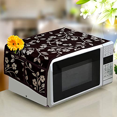 KANUSHI Industries® Fridge Covers/Refrigerator Cover + 1 Pc Microwave/Oven Cover for Top (Color- Brown)(Copy-FRI+Micro-Brown-Raj) - Image 3