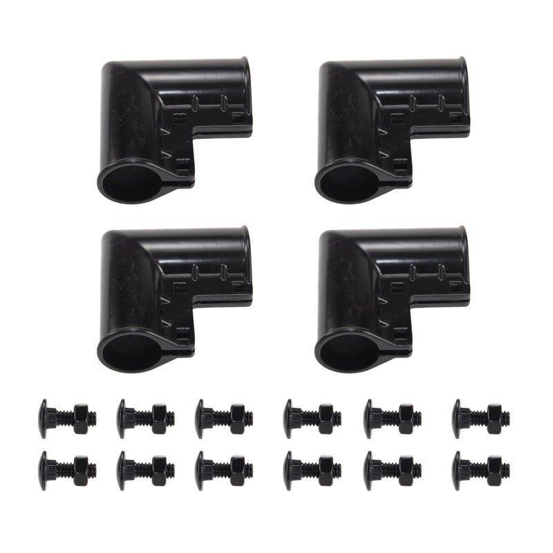 Dailydanny Chain Link Fence Gate Corner 1 3/8"" X 1 3/8"" Aluminum Gate Corner Gate Elbow, 4 Pack (Black) - Image 1