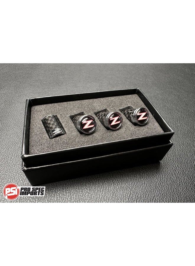 PRO SPEC IMPORTS - Z Logo Carbon Fibre Valve stem caps for Nissan Fairlady Z33 350Z, Z32 300ZX, Z34 370Z, Z31, 240Z, 260Z, 280Z, Wheel, tire, Gift - Image 2