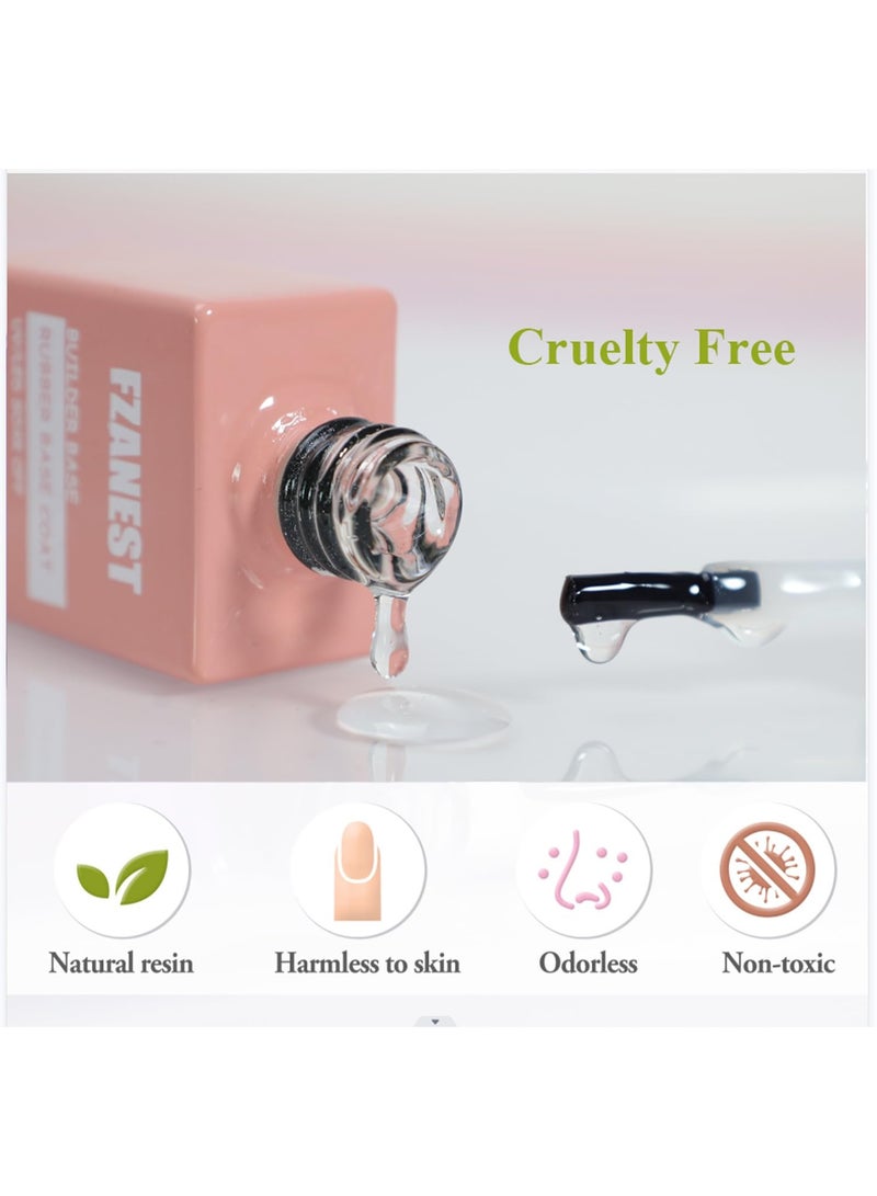 FZANEST Rubber Base Gel For Nails Builder Nail Sheer Jelly Cream White Color Elastic Rubber Base Coat for Nail Strengthener Extension - Image 5