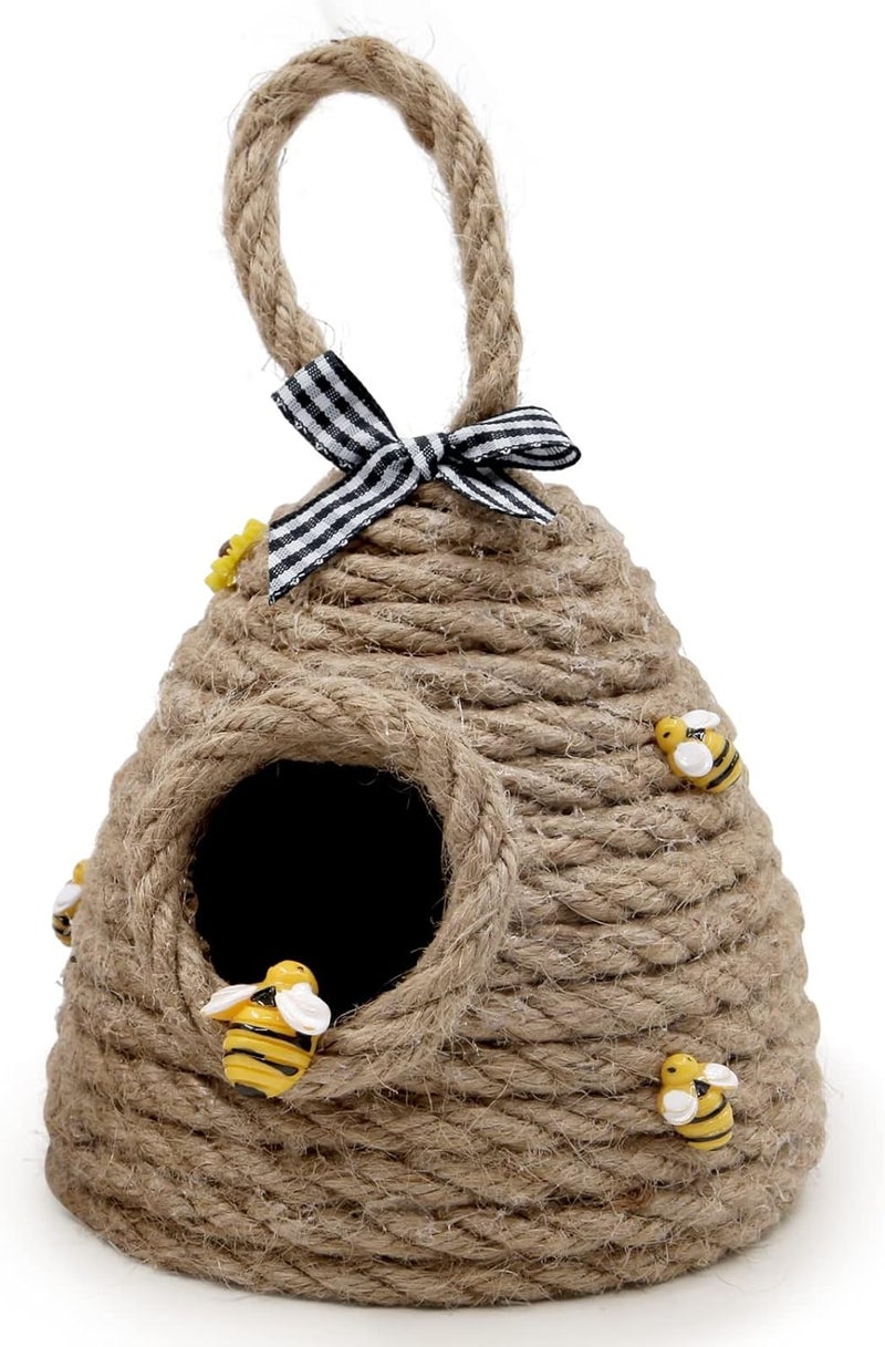 MAKINGTEC Bee Hive Deco Honey Bee Tiered Tray Decor Spring Summer Shelf Sitter Bee Kitchen Decor Bee Themed Wood Book Stack Mini Beehive Farmhouse for Table Shelf Sitter Home Coffee Bar Themed Party - Image 1