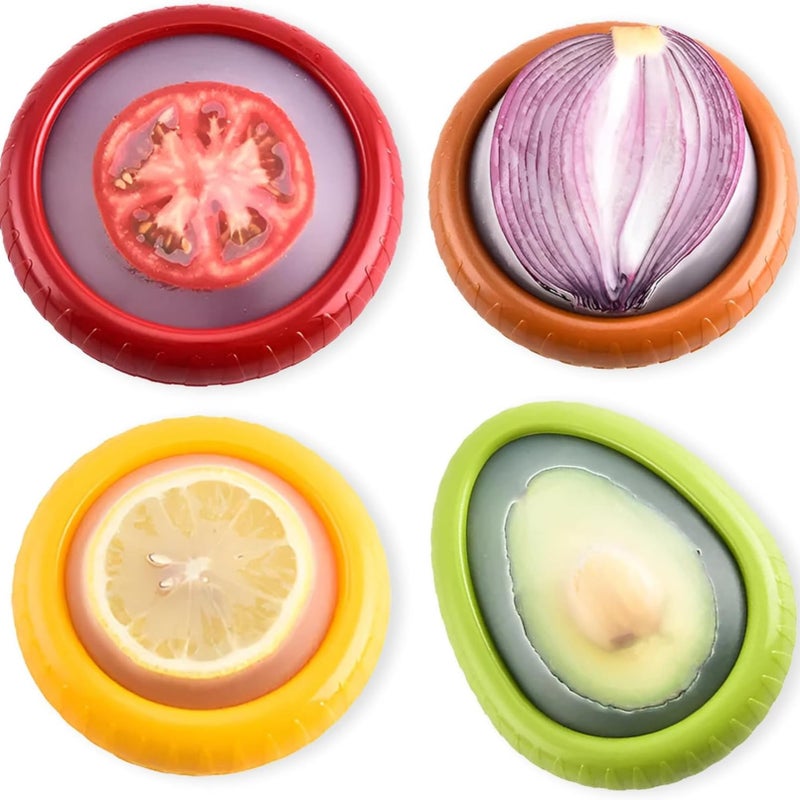 4Pack Silicone Fruit Storage Boxes for Fridge  Vegetable AntiOxidation Reusable Storage Containers