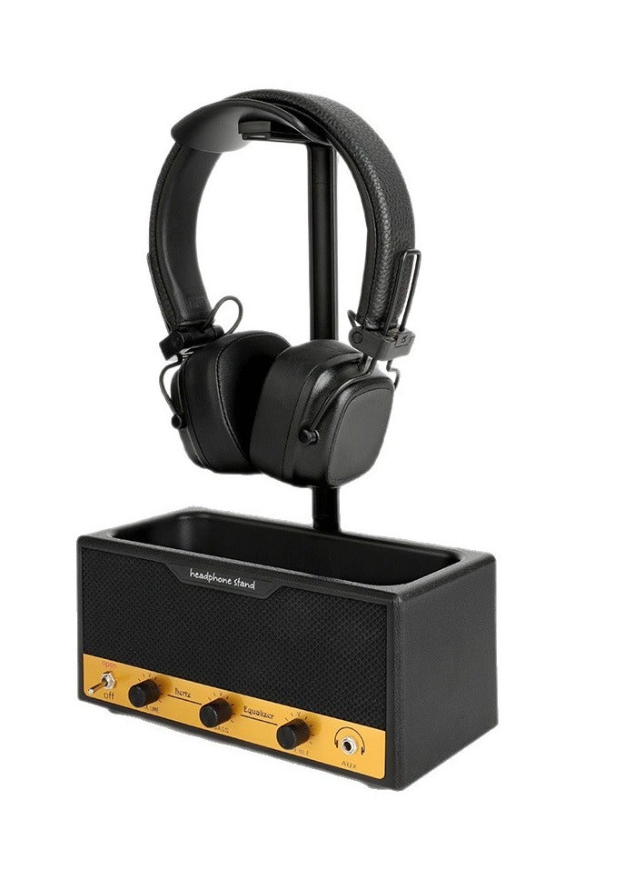 عام حامل سماعات ريترو فوق الأذن مع صندوق تخزين، منظم مكتبي متعدد الوظائف. - Image 1
