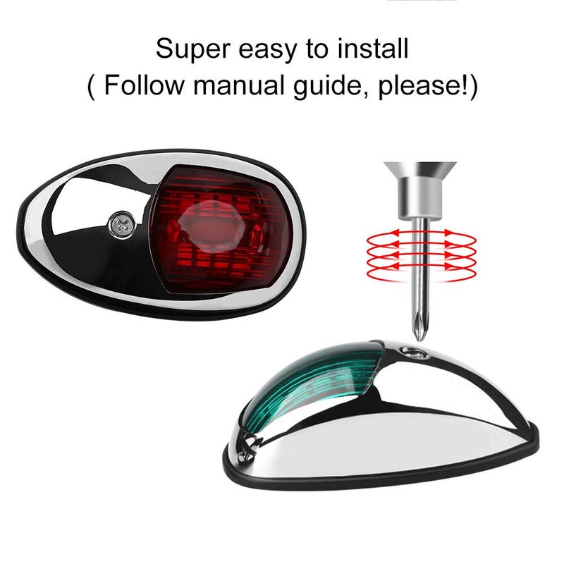 Sebnux Boat Navigation Light, Marine Navigation Lights, Bow Light for Boats Led. Ideal for Pontoon and Small Boat (Plated Silver) - Image 4
