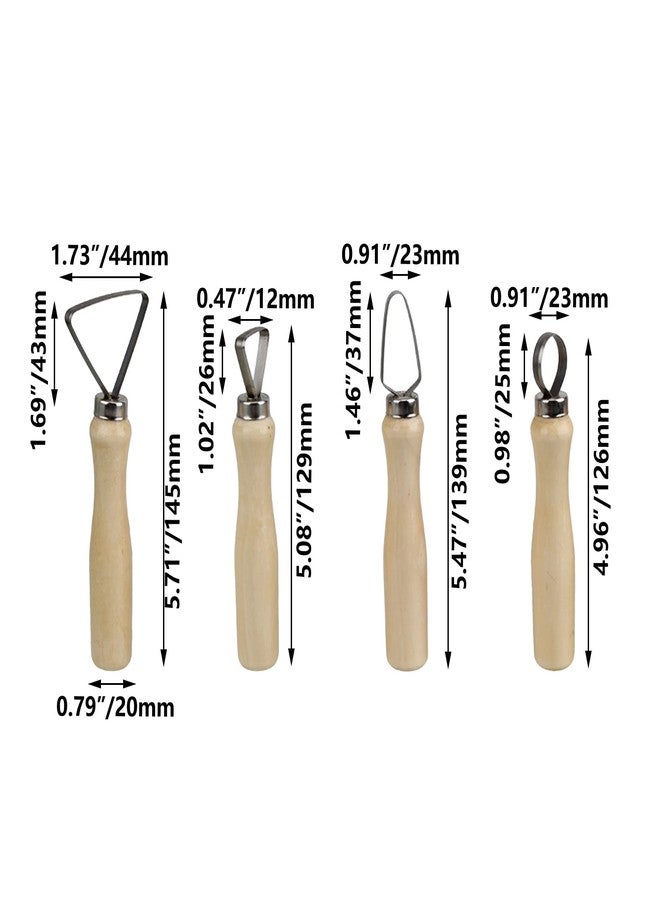BQLZR Cake Carving Tools Modeling Tools Sculpting Tools For Soft Clay And Wax Stainless Steel Wooden Handle Flat Pottery Carving Tools Pottery Sculpting Tool Set Pack of 10 - Image 4