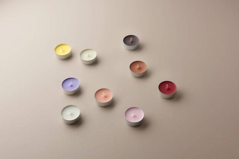 Simple practical structure Scented Tealight Candle, Lavender Scent, Mixed Colour, Pack of 18, 3.5 Hours Burning Time - Home Candle - Interior Decoration - Natural Extracts - Contains Natural Vegan Wax - Free of Palm Oil Scratch resistant
