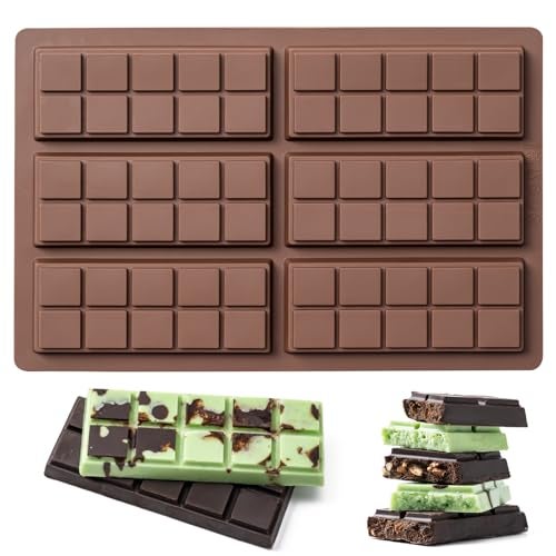 Husfunov Chocolate Bar MoldNonStick Chocolate Molds 100 Food Grade Silicone Deep Mold for Dubai Pistachio Rod Candy Snacks Knafeh Pistachio Rod and More10 Snap - Image 1