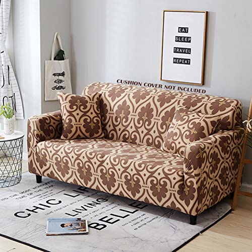 House of Quirk Universal Double Seater Sofa Cover Big Elasticity Cover for Couch 140 GSM Sofa Slipcover (Cambric Brown, 145-185cm) - Image 1