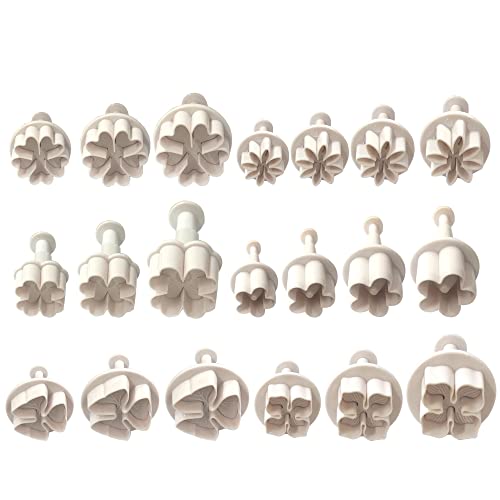 TOSPARTY Cookie Cutters Plunger Cutter Cake Decorating Supplies Fondant Molds White Daisy Hydrangea Five-petaled Flowers Lucky Grass Four-petaled Flowers Love Five-petaled - Image 4