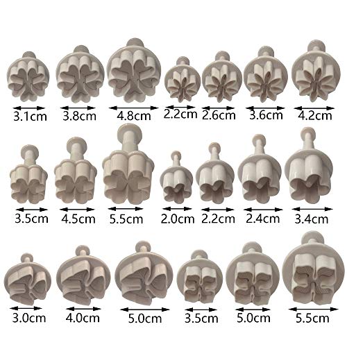 TOSPARTY Cookie Cutters Plunger Cutter Cake Decorating Supplies Fondant Molds White Daisy Hydrangea Five-petaled Flowers Lucky Grass Four-petaled Flowers Love Five-petaled - Image 2