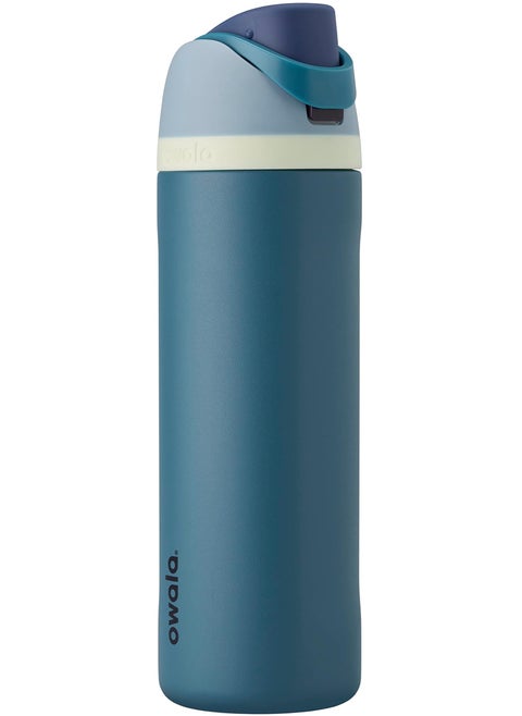 Original Owala 24oz BPA Free Insulated Stainless Steel Water Bottle with Free Sip Straw for Sports and Travel, Denim