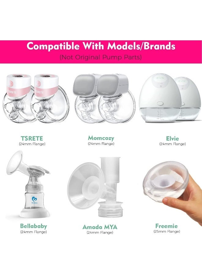 Durceler 16mm Silicone Flange Inserts Compatible with Medela/for Spectra S1 S2 / Elvie / S18 S21 / Momcozy S9 S12/ TSRETE 24mm Breast Pump Shields or Freemie 25mm; Reduce Tunnel Down to 16mm - Image 4