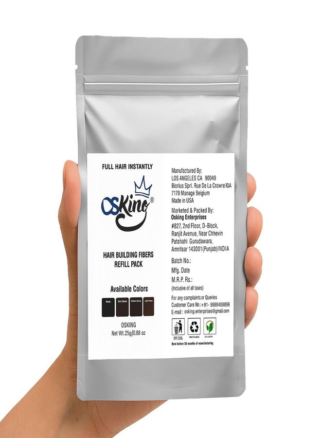 Osking Hair Loss Concealer Keratin Powder Refill Pouch 25 gram Black - Image 1