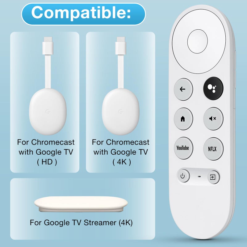 LOUTOC Replacement for Google-Chromecast-Remote, for Chromecast with Google TV Remote 4K/HD & Google TV Streamer 4K(Only for Snow Chromecast Google) - Image 2