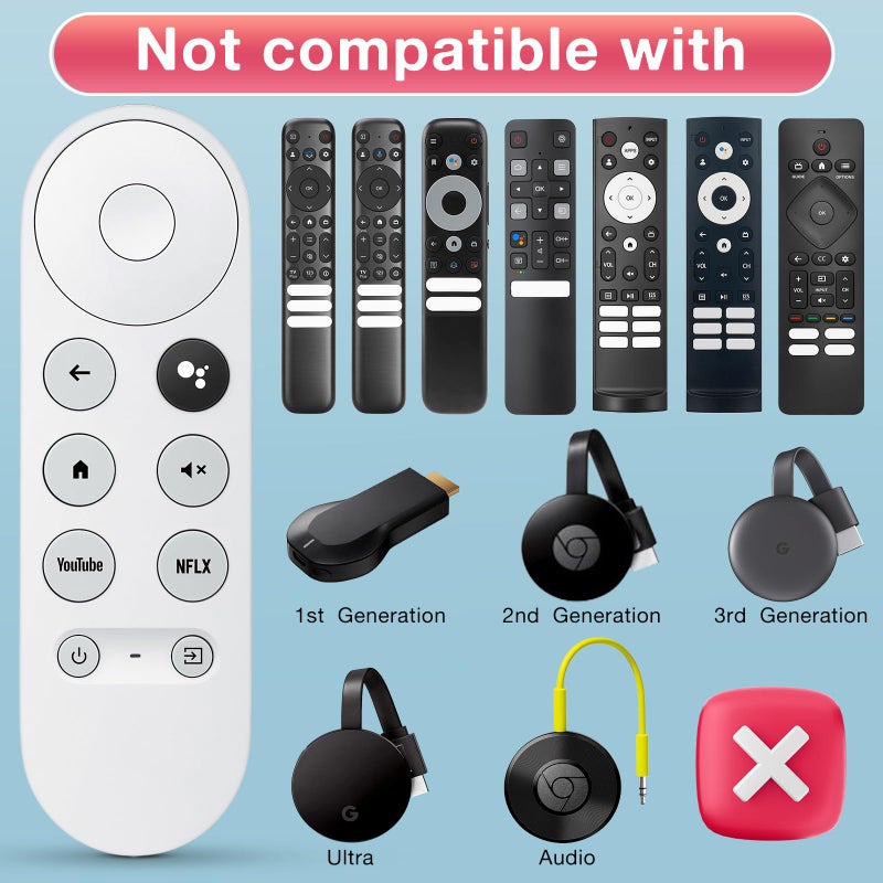 LOUTOC Replacement for Google-Chromecast-Remote, for Chromecast with Google TV Remote 4K/HD & Google TV Streamer 4K(Only for Snow Chromecast Google) - Image 3