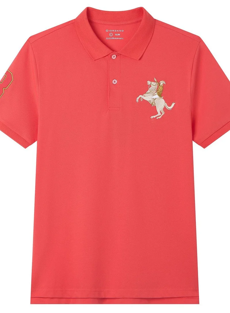 Men’s Slim Fit Napoleon Embroidery Lycra Pique Polo