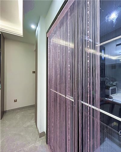 ave split 100cmX200cm Decorative Door String Curtain Beads Wall Panel Fringe Window Room Divider Blind for Wedding Coffee House Restaurant Parts Door Divider Beads Tassel Screen Decoration (pink25) - Image 5