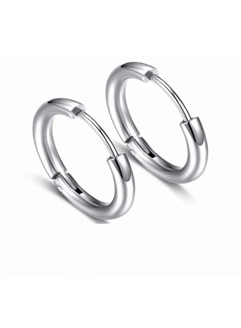 8mm/10mm/12mm/14mm Round Stainless Steel Small Hoop Earrings Women Men Stud Earrings Jewelry, for ears and nose and body - Image 5