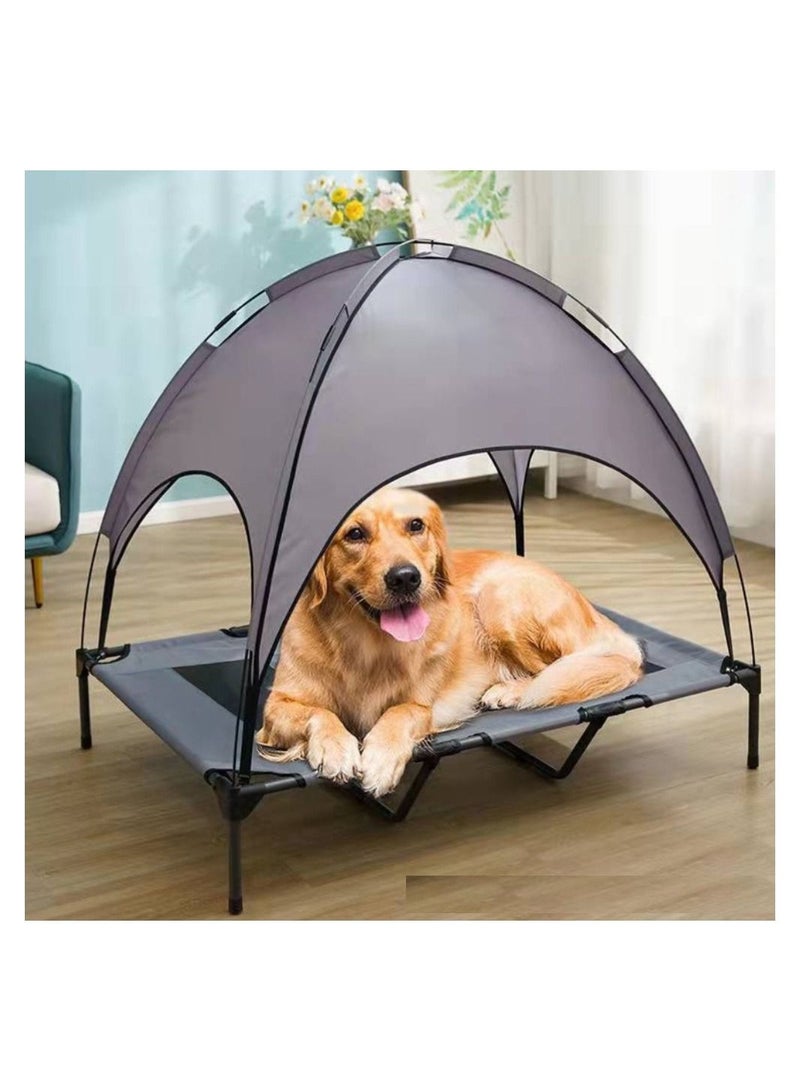 Cool Baby COOLBABY Elevated Dog Bed With Canopy-112 * 91CM Portable Pet Bed With Non-slip Feet-Indoor Outdoor Sun Protection Waterproof Pet Tent (Grey) - Image 4