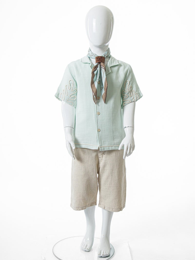 Hype Boys' two-piece summer set (shirt + shorts) with scarf, for ages 4 to 8 years, 6617 - Image 5