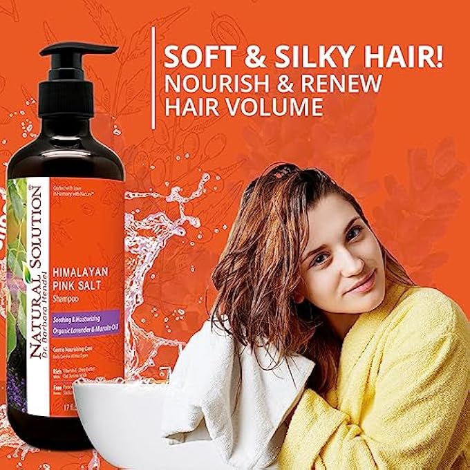 Natural Solution SHAMPOO,ORGANIC LAVENDER & MARULA OIL WITH HIMALAYAN PINK SALT, SOOTHING & MOISTURIZING, DAILY CARE FOR ALL HAIR TYPES - 17 OZ - Image 3