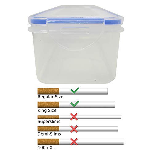 BullCharged Plastic Container Storage Case for 200 Cigarette Filter Tubes Carton with Safe Seal - Image 2