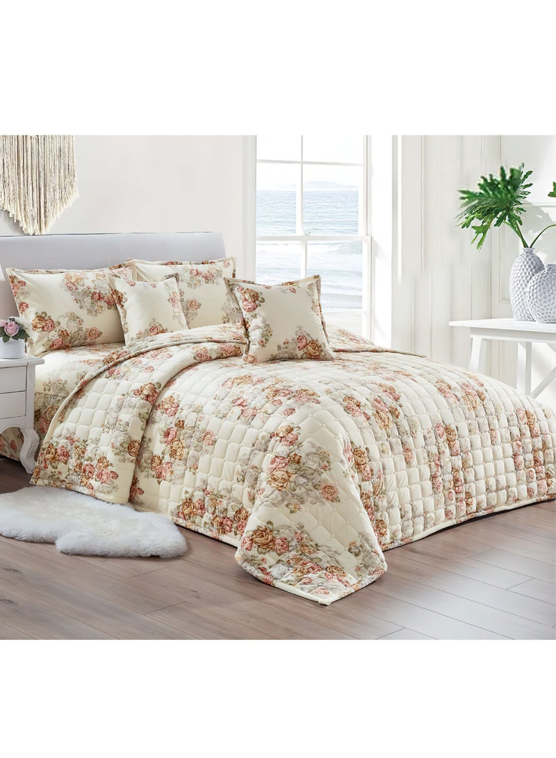 مون طقم لحاف مخمل 4 قطع مناسب لجميع المواسم مقاس مفرد 160 × 210 سم طقم سرير مزدوج الجانب مخيط بشكل زهور ثقيلة متعدد الألوان - Image 1