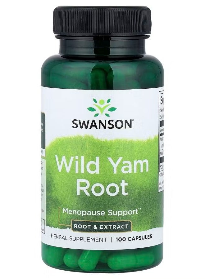 SWANSON Wild Yam Root, 100 Capsules - Image 1