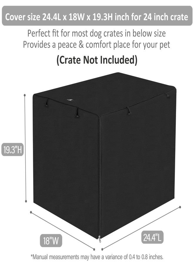 X-ZONE PET Dog Crate Cover Waterproof Kennel Cover, 24 in Black - Image 3