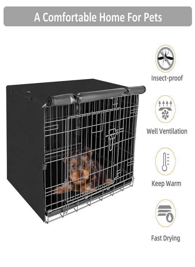 X-ZONE PET Dog Crate Cover Waterproof Kennel Cover, 24 in Black - Image 5