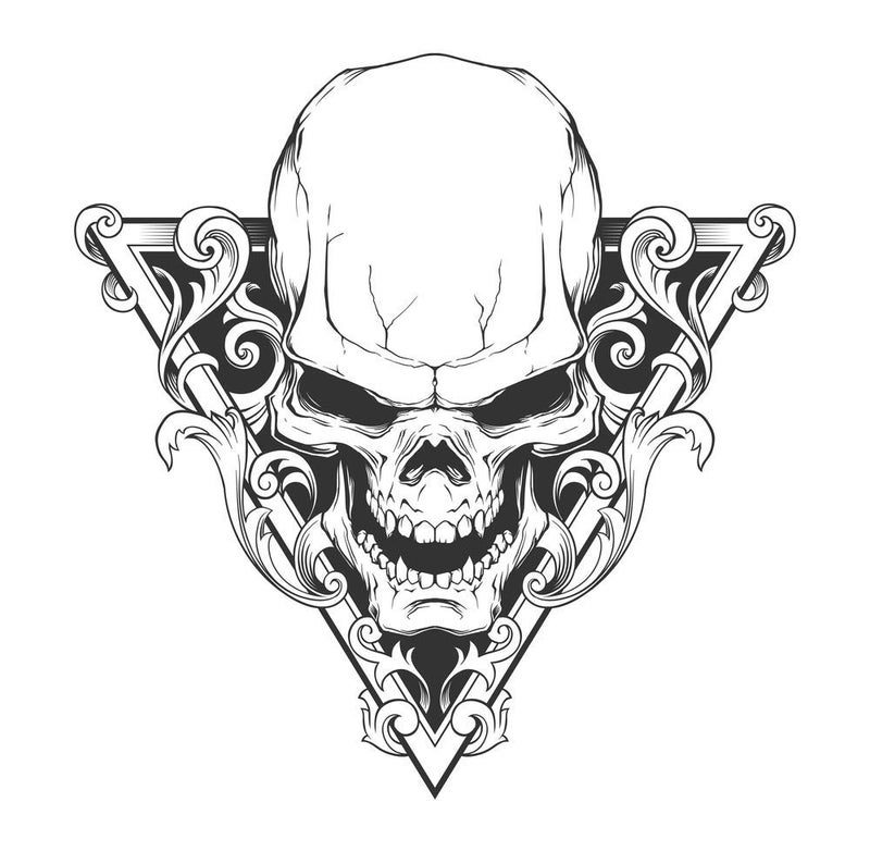 5 Ace evil skul wall sticker poster of skull,cartoon(size:12x18),multicolor - Image 4