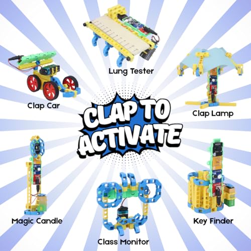 WitBlox Clap Sensor Kit,DIY Sound-Activated STEM Building Set Kit for Kids Age 8-12,Make 6+ Projects: Clap Lamp,Clap Car,Lung Tester,Sound Sensor,Birthday Gift,School Science Robotics Project,180 Pcs - Image 3
