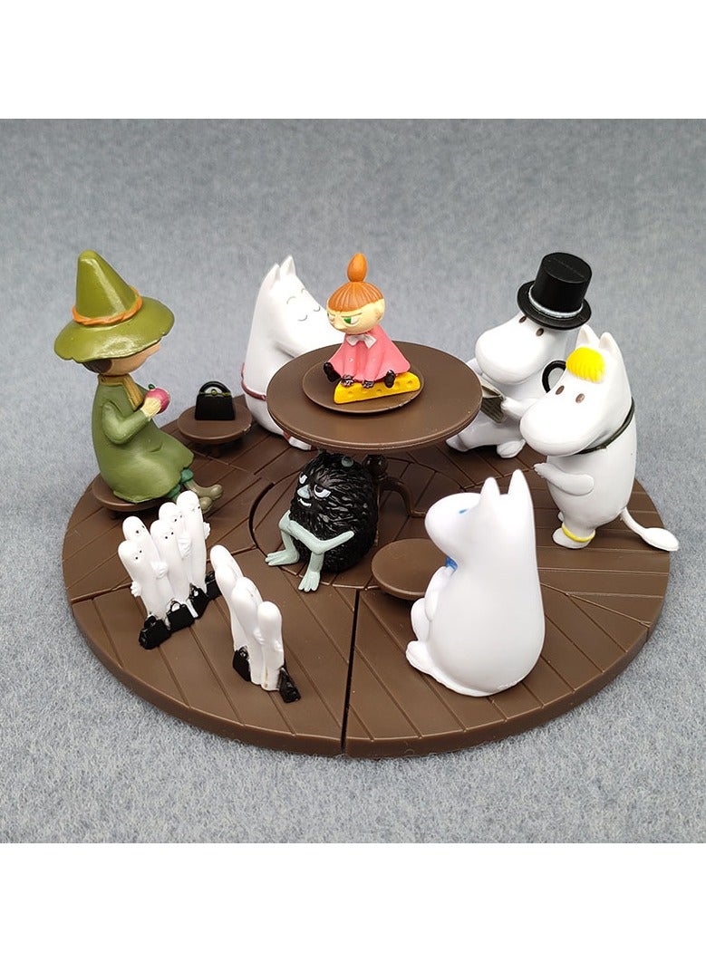 general Moomin 8 pieces of Lulu Mi Little Fat Fat Hippo Mominkori Figure Landscaping Doll Desktop Ornaments - Image 2
