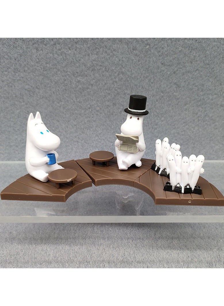 general Moomin 8 pieces of Lulu Mi Little Fat Fat Hippo Mominkori Figure Landscaping Doll Desktop Ornaments - Image 3