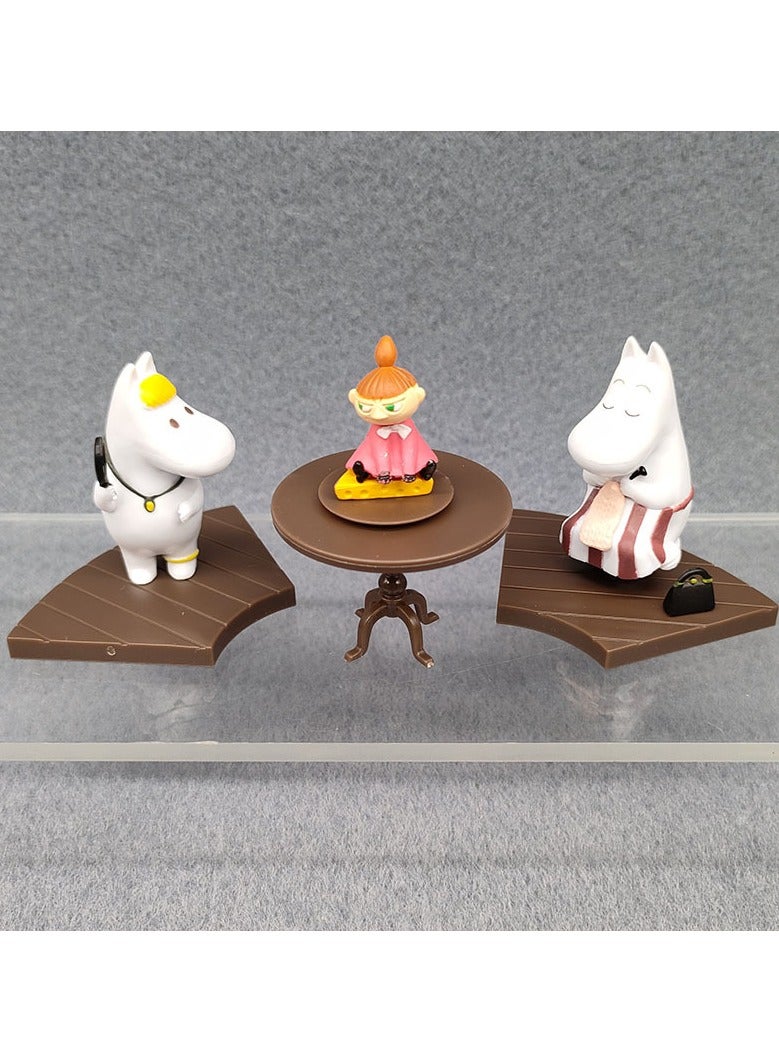 general Moomin 8 pieces of Lulu Mi Little Fat Fat Hippo Mominkori Figure Landscaping Doll Desktop Ornaments - Image 4