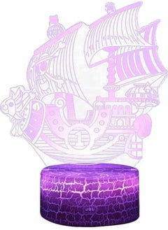 Multicolour Pirate Ship Lamp 3D LED Night Light with Touch Remote 16 Colors Change Night Light Home Bedroom Decor New Year Gift Kids Bedroom Atmosphere Lamp