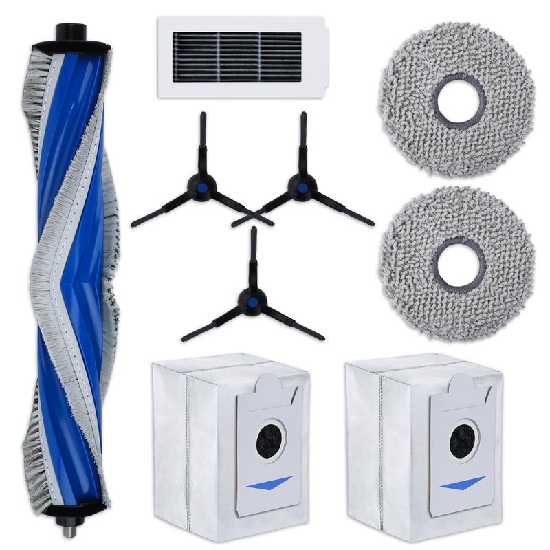 iAmoy Replacement Kit for Ecovacs Deebot X5 Omni X5 Pro Robot Vacuum Cleaner 1 Main Brush 1 HEPA Filters 2 Mop Cloths 2 Dust Bags 3 Side Brushes