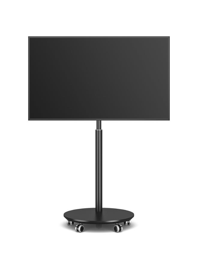 Rfiver Mobile TV Stand for 32–65 Inch TVs, Rolling TV Cart with Hidden Wheels, Height Adjustable & 90° Swivel, VESA Up to 400x400 mm, Heavy-Duty Floor TV Stand, 40 kg Capacity, Black | TF1203 - Image 3