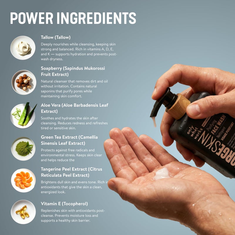 Forge Skin غسول وجه لحم البقر FORGE SKINÂ® للرجال [مستند إلى الدهون] - منظف وجه مغذي مرطب صباحي - مرطب لطيف للتنظيف والترطيب - عناية بالبشرة مقشرة للوجه لبشرة نظيفة (5 أونصة) - Image 3