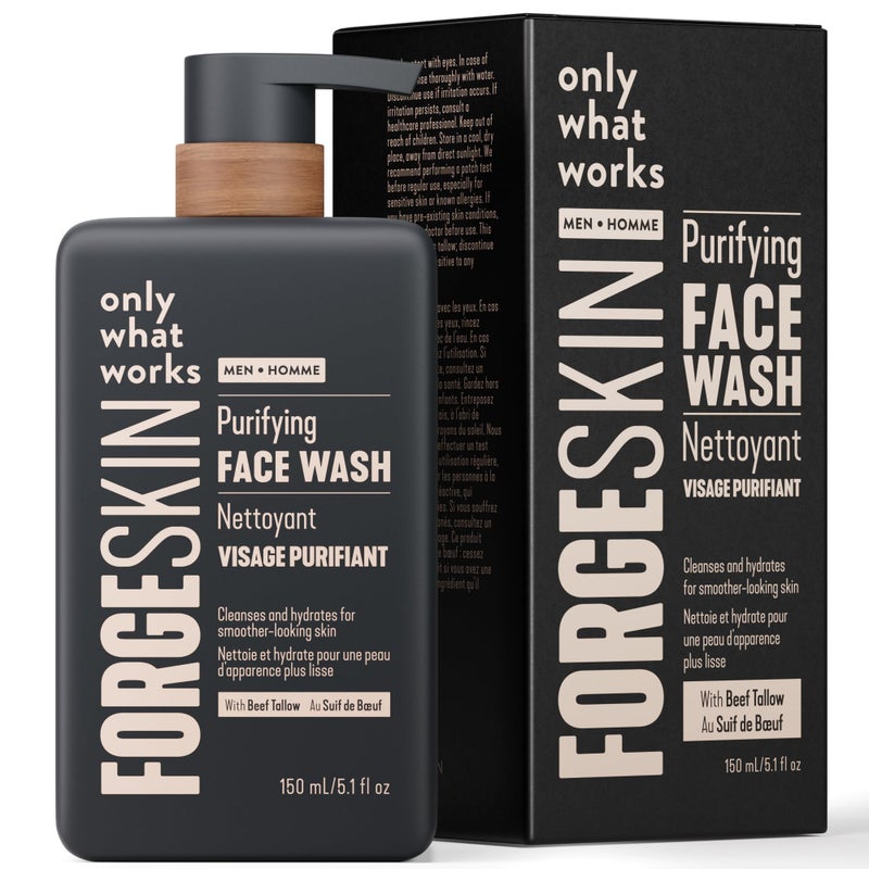 Forge Skin غسول وجه لحم البقر FORGE SKINÂ® للرجال [مستند إلى الدهون] - منظف وجه مغذي مرطب صباحي - مرطب لطيف للتنظيف والترطيب - عناية بالبشرة مقشرة للوجه لبشرة نظيفة (5 أونصة) - Image 1