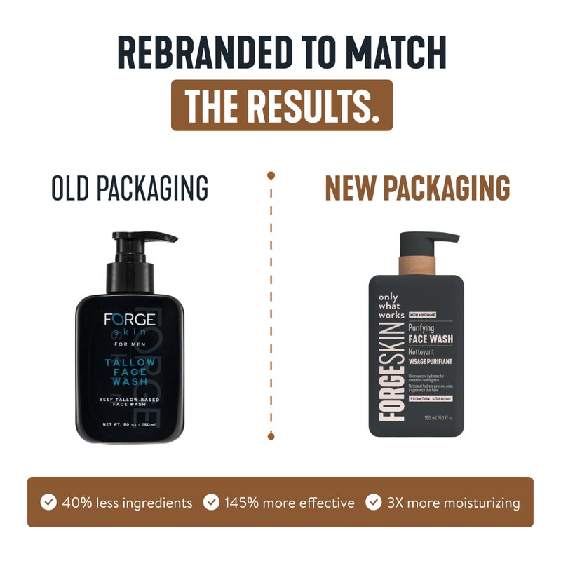 Forge Skin غسول وجه لحم البقر FORGE SKINÂ® للرجال [مستند إلى الدهون] - منظف وجه مغذي مرطب صباحي - مرطب لطيف للتنظيف والترطيب - عناية بالبشرة مقشرة للوجه لبشرة نظيفة (5 أونصة) - Image 2
