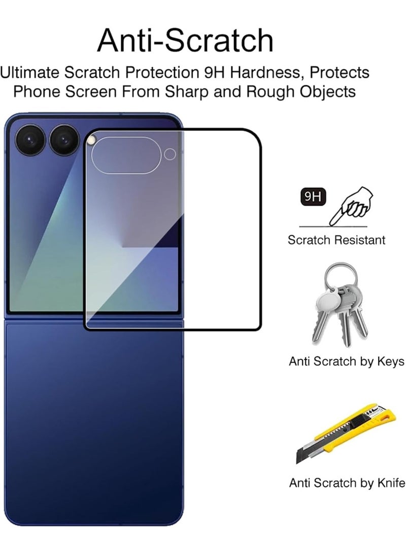 Muzz Screen Protector for Samsung Galaxy Z Flip 7 2025 HD Full Coverage Easy Installation Round Edge Scratch Resistant Bubble Free,9H Hardness Premium Quality Film Samsung Galaxy Z Flip7 5G Black - Image 2