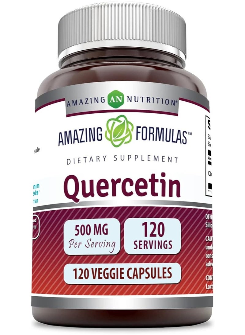 أميزينغ نيوترشن كيرسيتين 500 ملغ، 120 كبسولة نباتية