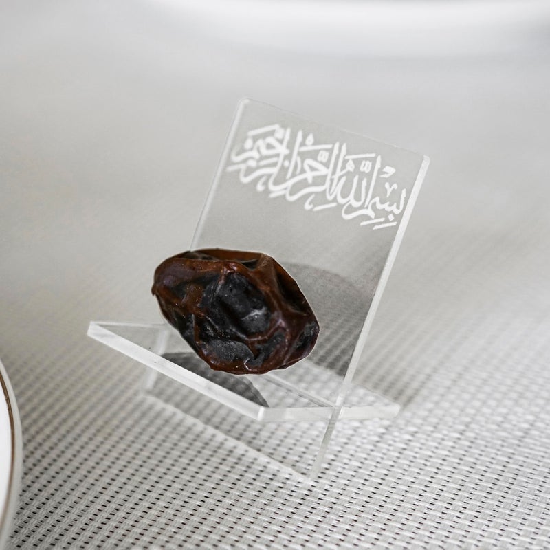 iwa concept Ramadan Date Holder Bismillah Islamic Calligraphy Iftar Party Ramadan Table Decoration Eid Mubarak Gift 6 Pcs Modern Design Transparent - Image 2