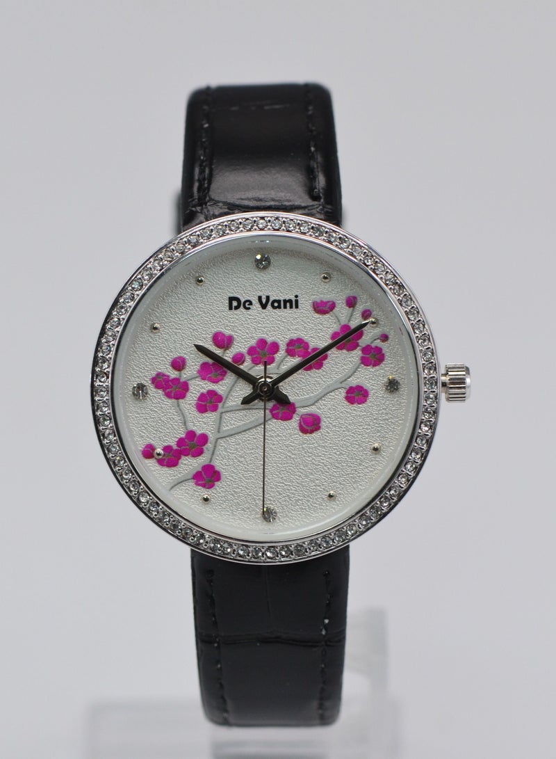 De Vani Women Wrist Watch By De Vani Black Leather Band  - Image 3