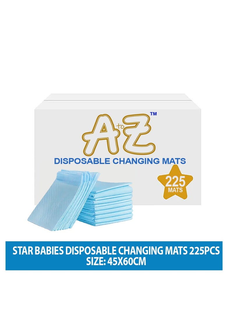 A TO Z A to Z - Disposable Changing Mat size (45cm x 60cm) Large- Premium Quality for Baby Soft Ultra Absorbent Waterproof - Pack of 225-Blue  - Image 2